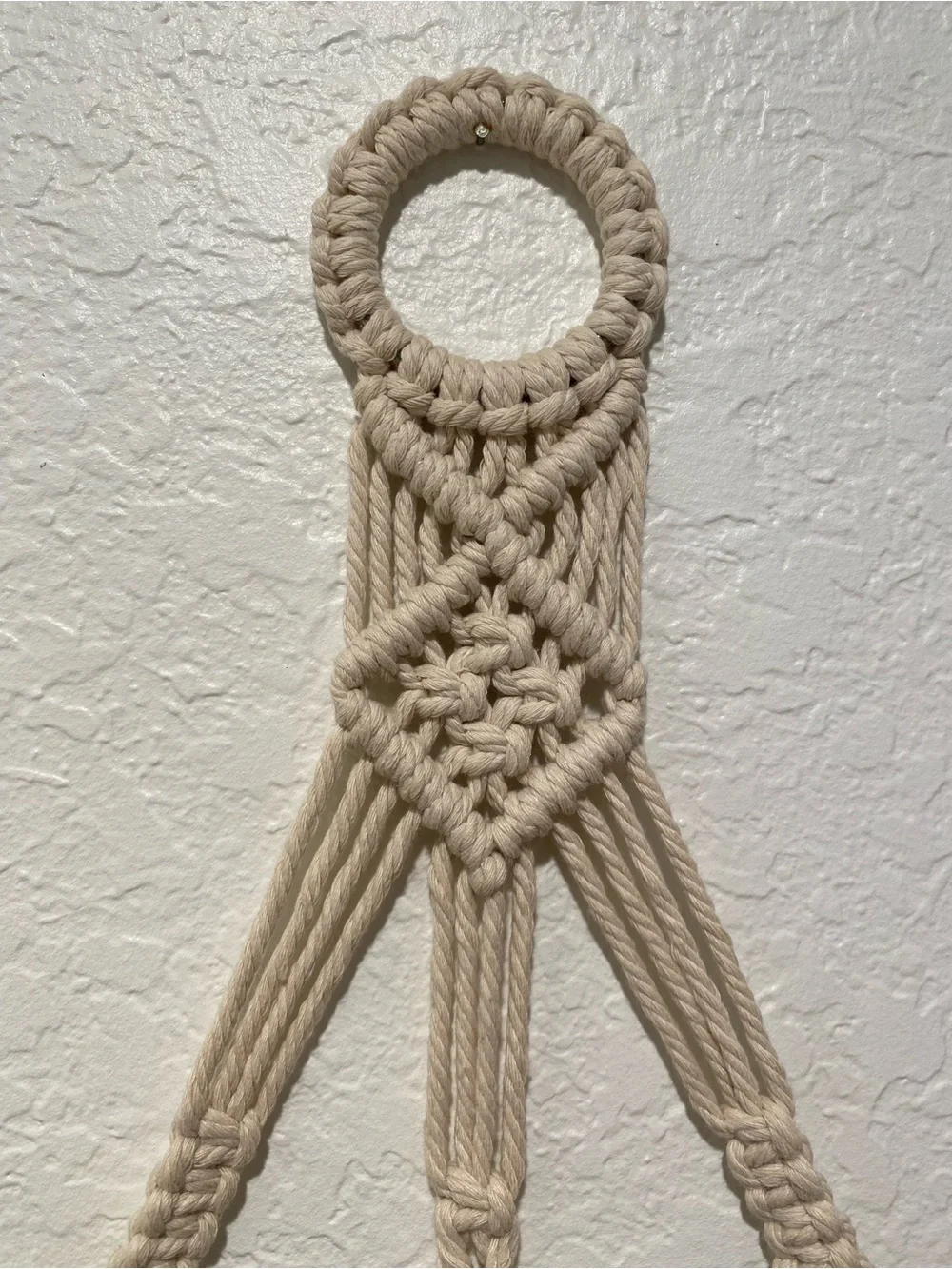 Macramé Hanging Mirror Wall Decor in Cream